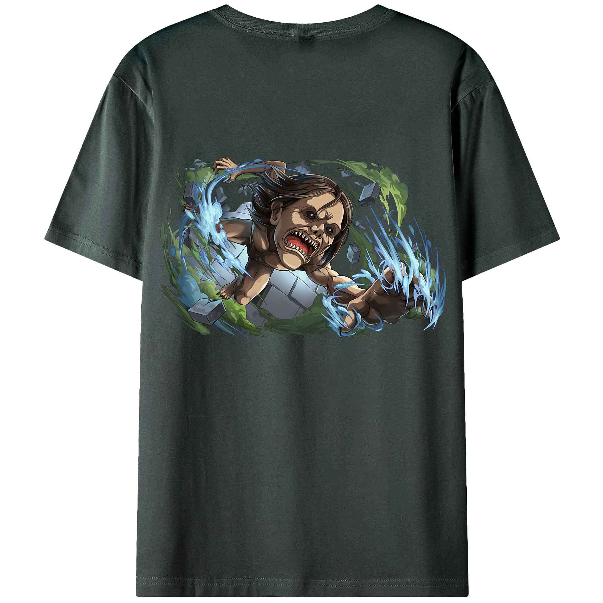 （画像用） 進撃の巨人 Attack on Titan 綿100％ メンズ半袖Tシャツ（バックプリント） 通気性